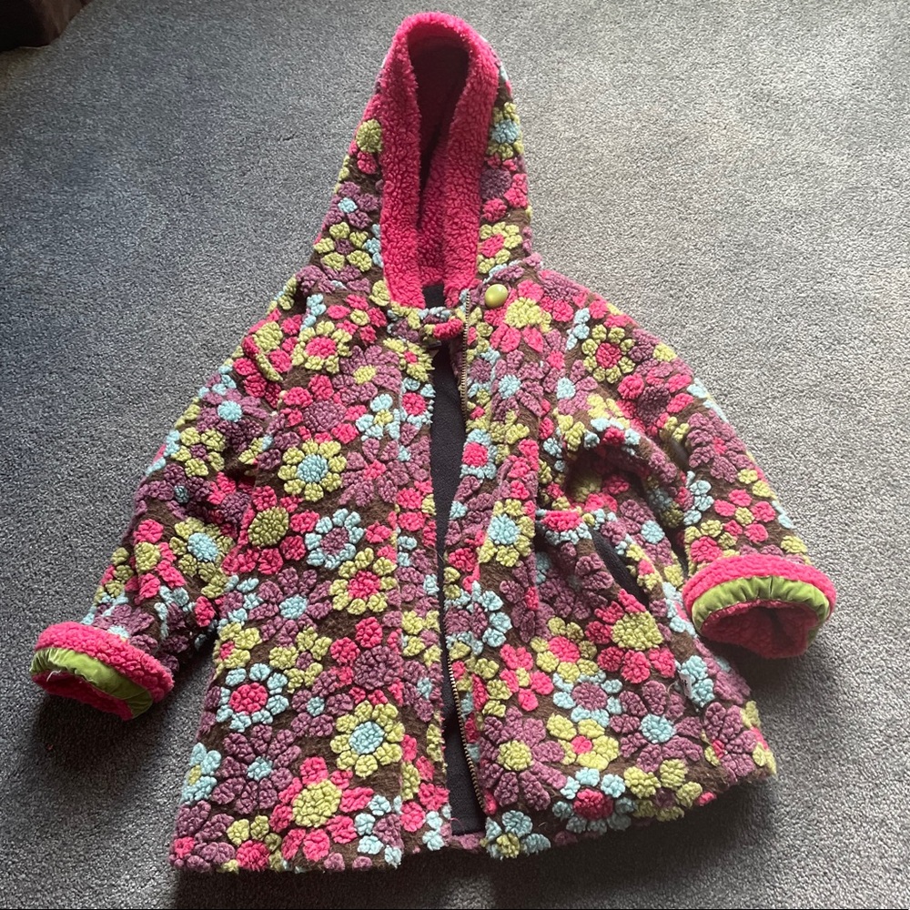 A kids floral coat (size medium-large)